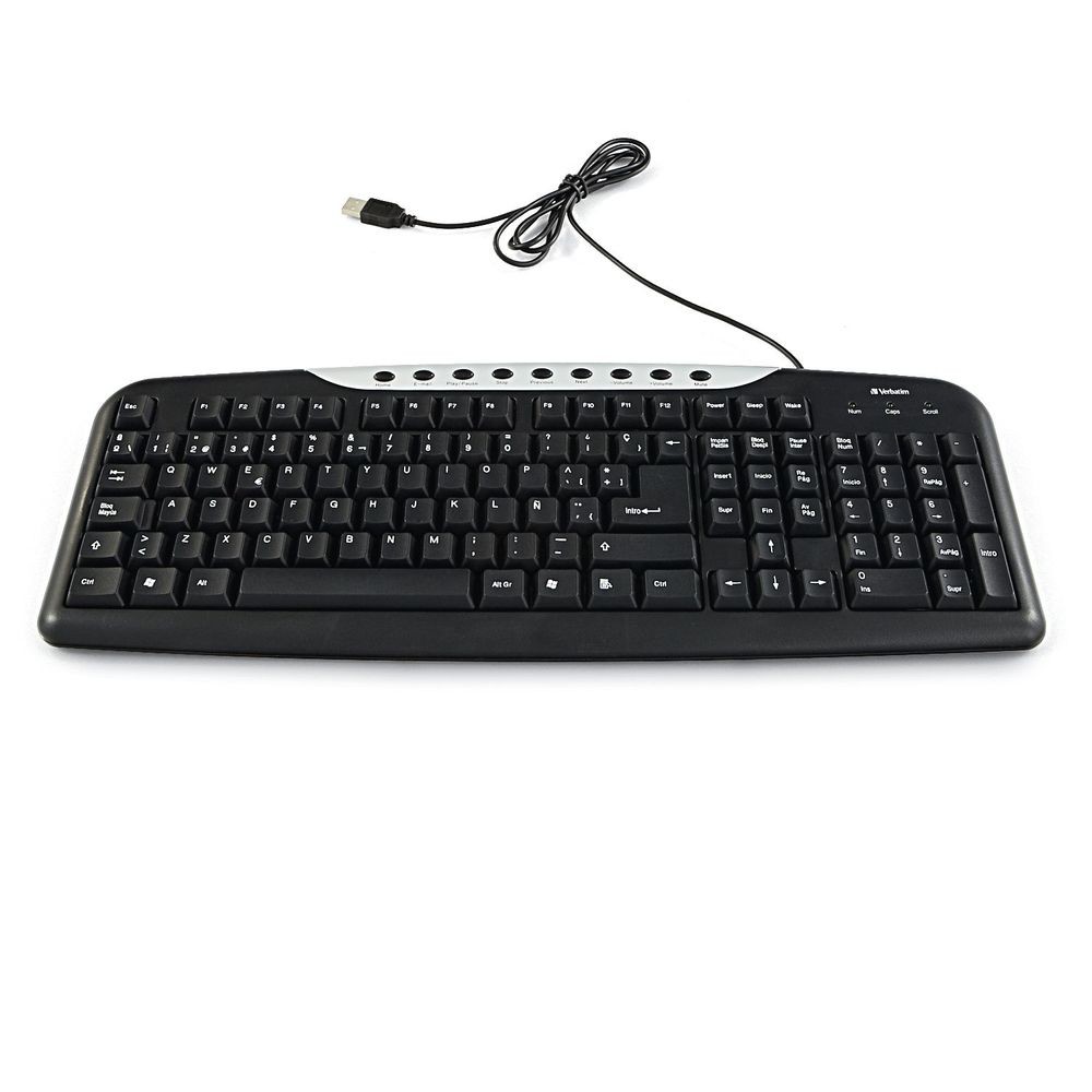 Teclado con cable USB, Negro