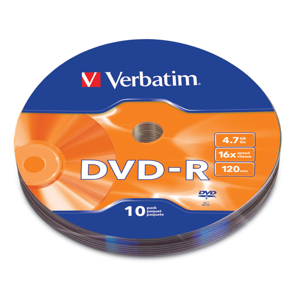 Verbatim - 10 x DVD-R - 4.7 Go 16x - surface imprimable photo large -  boîtier CD - DVD vierge - Achat & prix