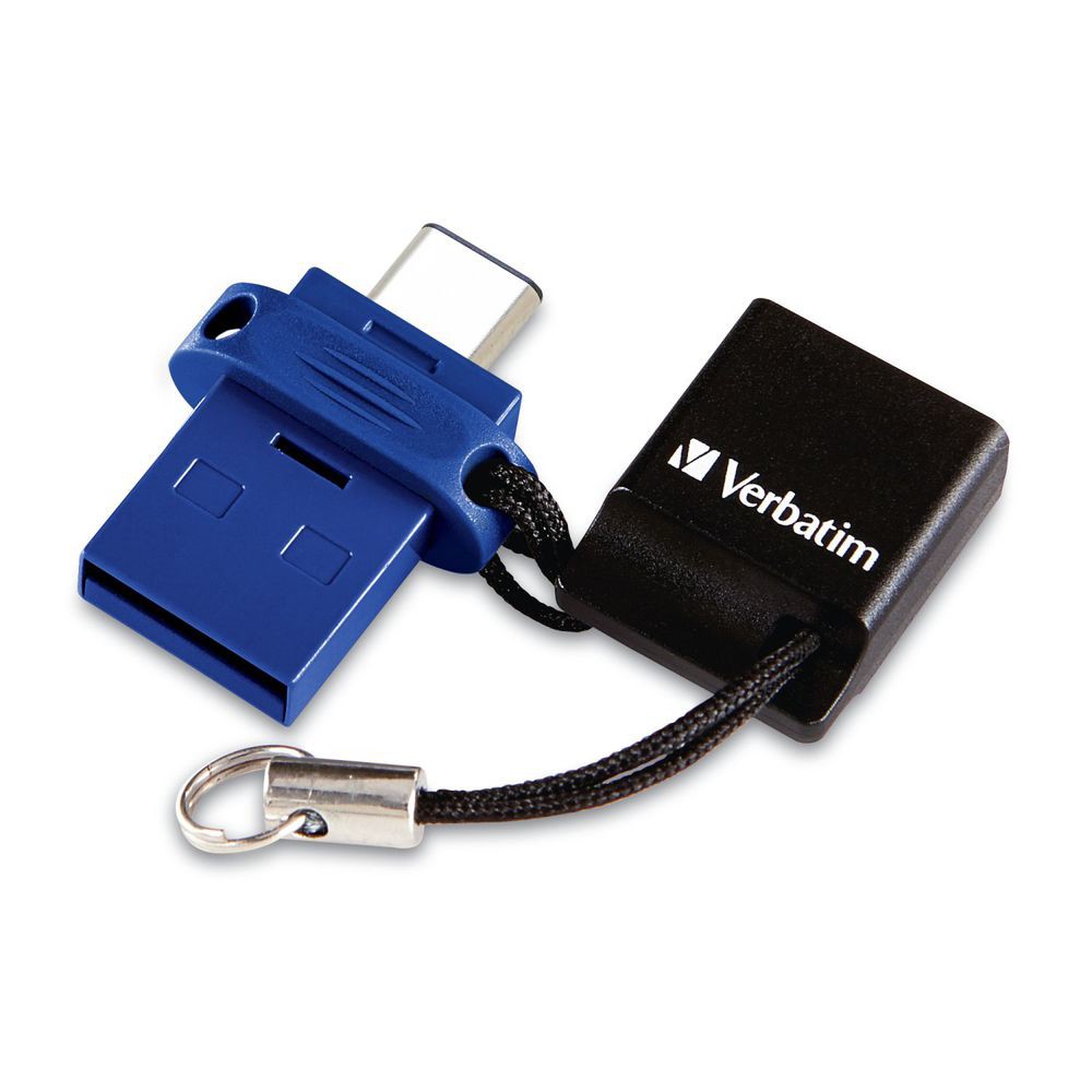 32gb Store N Go Dual Usb 3 0 Flash Drive For Usb C Devices Blue Everyday Usb Drives Usb Drives Verbatim