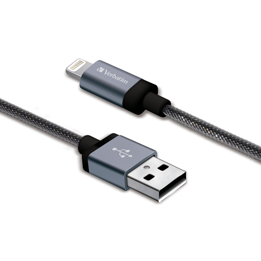 Sync & Charge Lightning Cable – 47 in. Braided Black: Sync