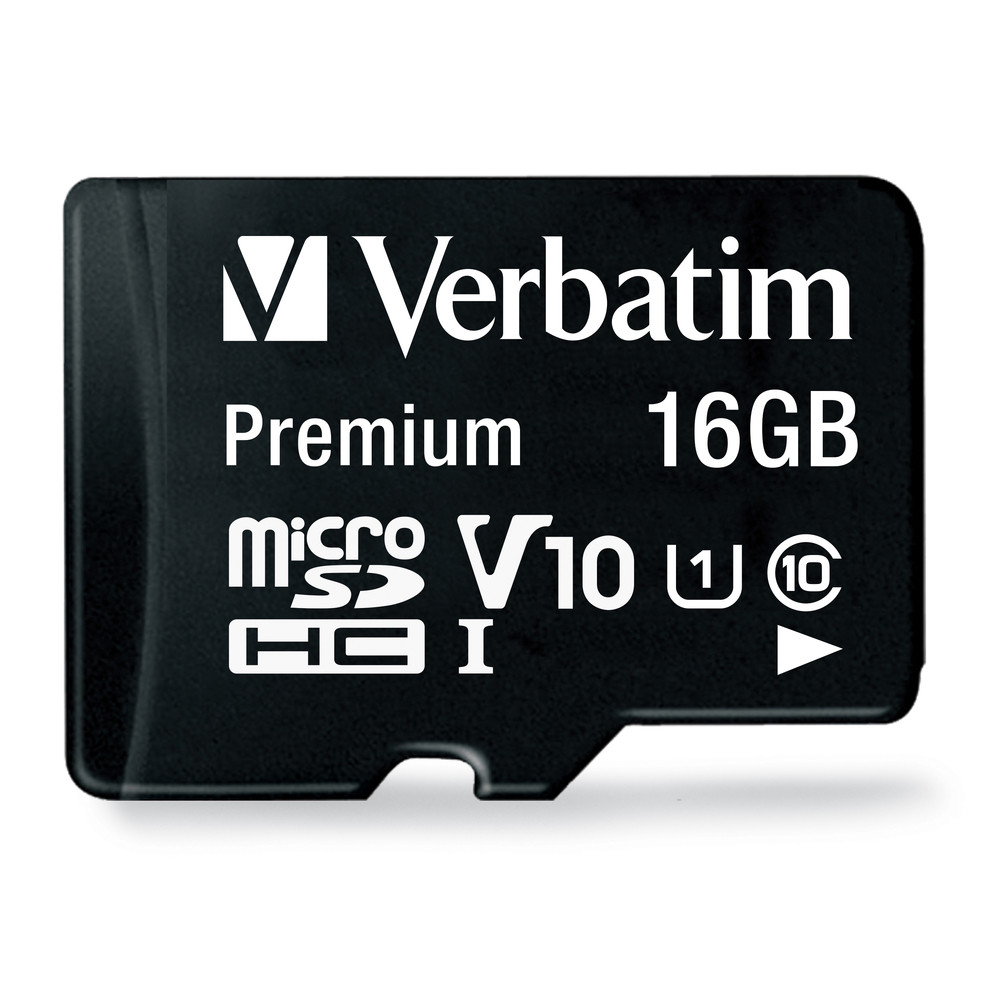 16gb Premium Microsdhc Memory Card With Adapter Uhs I V10 U1 Class 10 Premium Microsdhc Memory Cards Verbatim