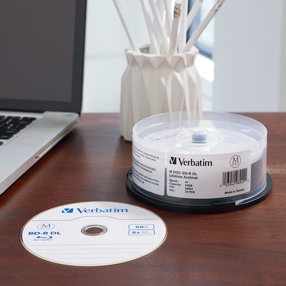 M DISC BD-R DL 50GB 8X with Branded Surface – 25pk Spindle: M DISC BD-R DL  - M DISC