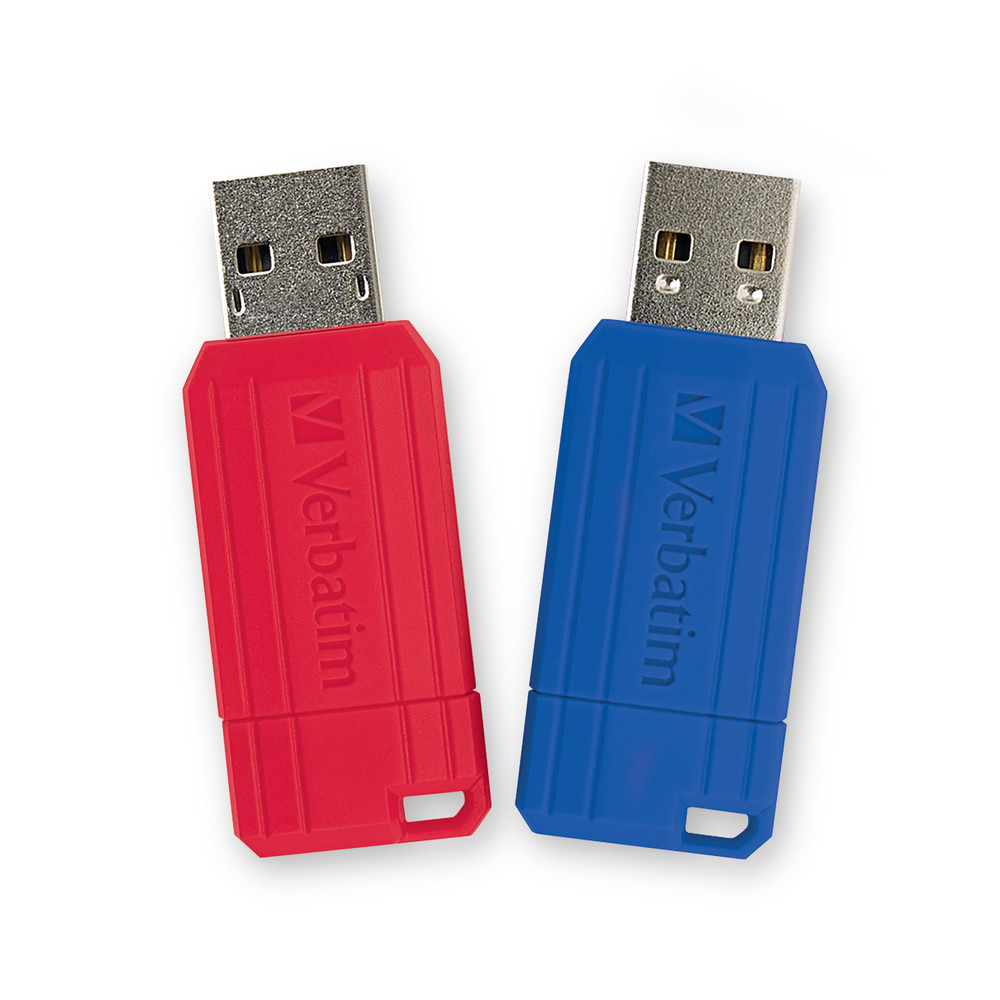 MEMORIA FLASH USB PINSTRIPE DE 128 GB  2PK  ROJO AZUL UPC  - VERBATIM