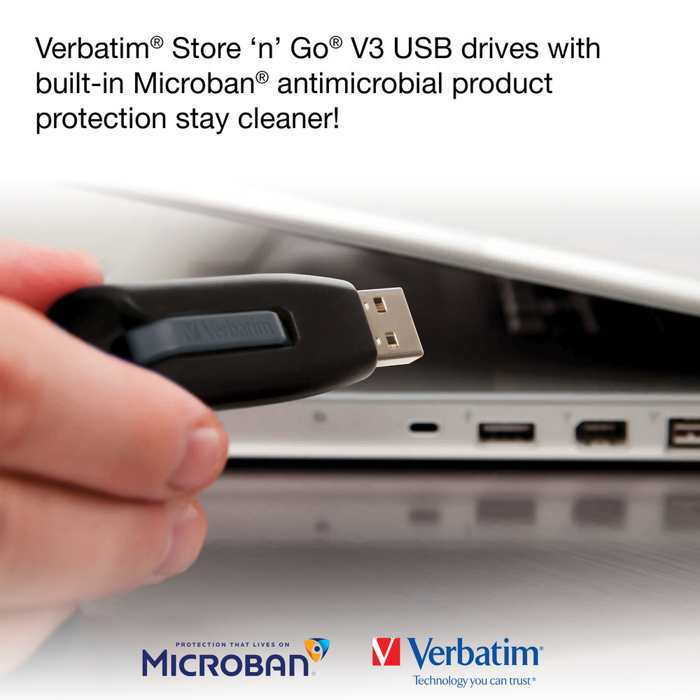 VERBATIM Pack de 3 clés USB 3.0 rétractables 16Go Store 'n' Click  Rouge/Bleu/Jaune 49306
