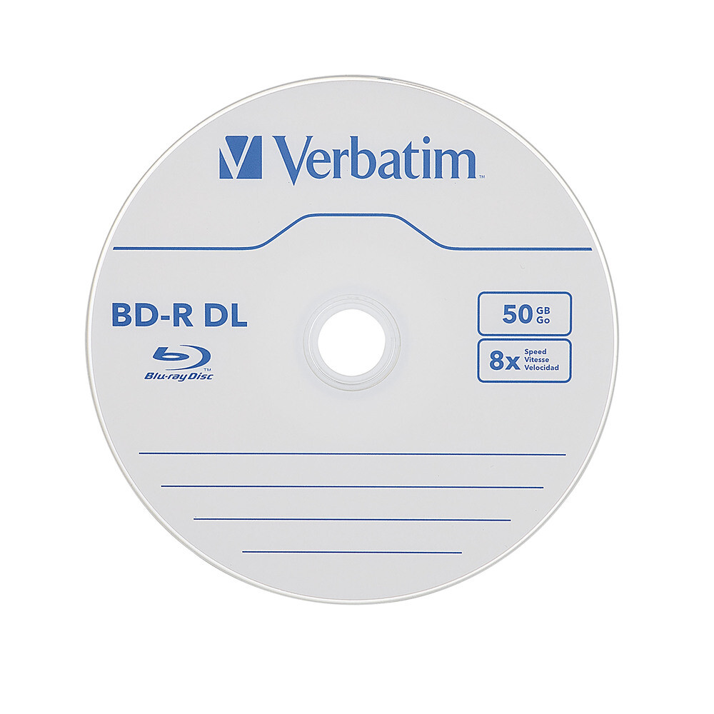 BD-R DL 50GB 8X Verbatim, Hard Coat, 25pk Spindle: BD-R DL - Blu 