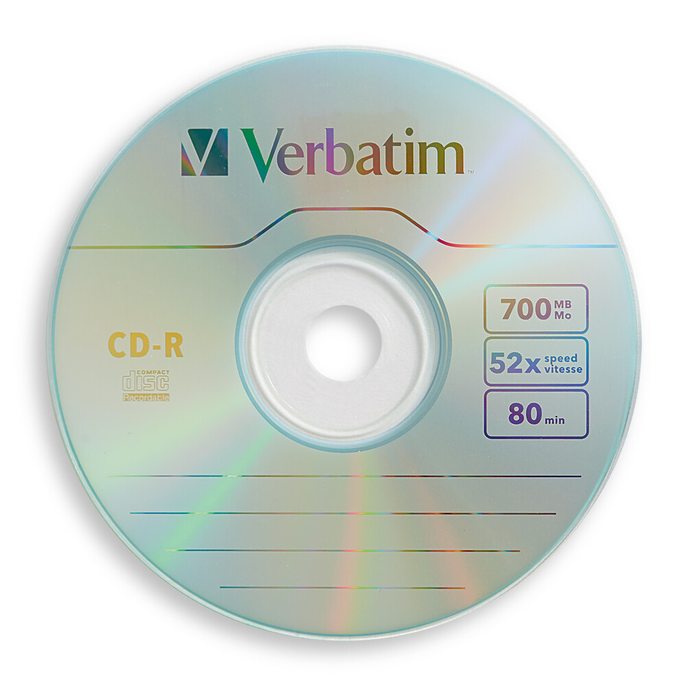 CD-R Verbatim 52x, 700MB, 100 broches (100x)