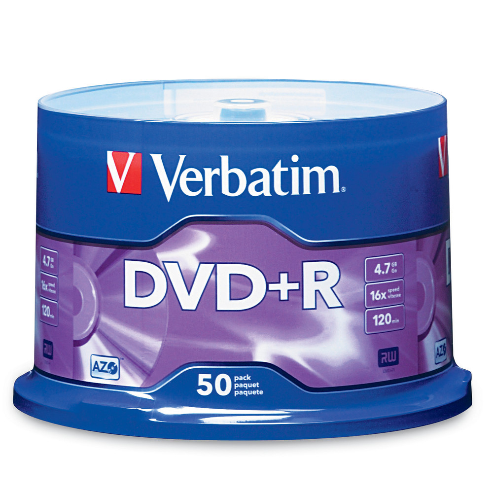 AZO DVD+R 4.7GB 16X with Branded Surface - 50pk Spindle: DVD R