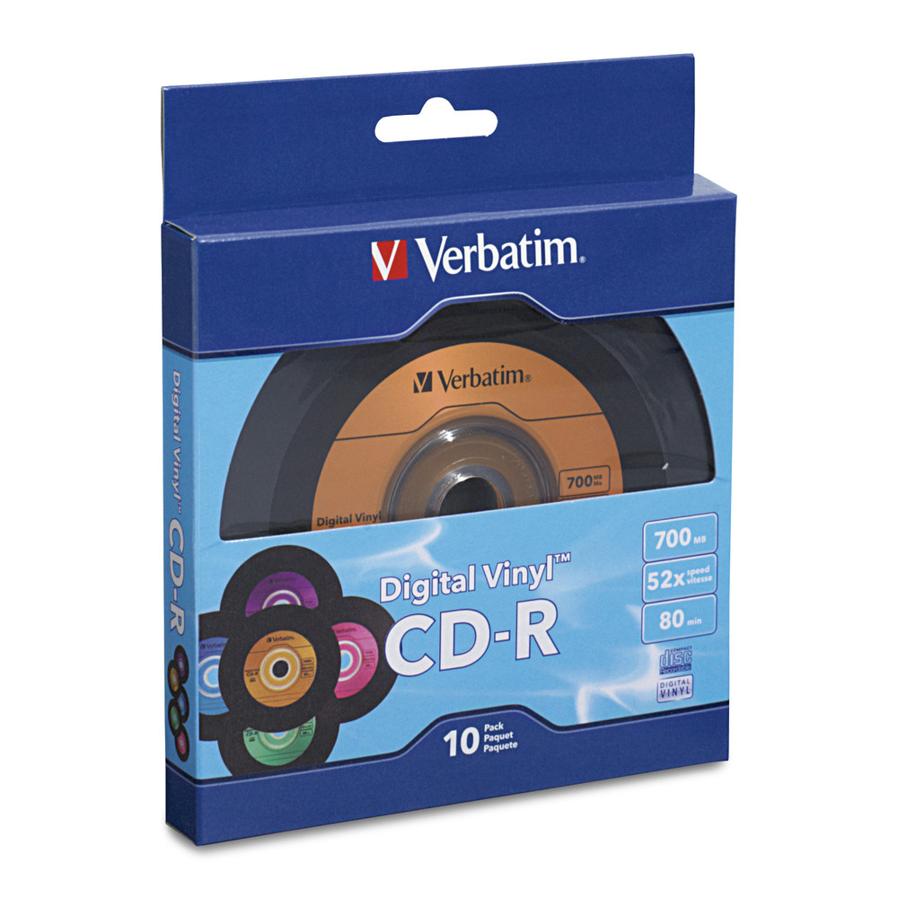 Cd R 80min 52x With Digital Vinyl Surface 10pk Bulk Box Cd R Cd Verbatim