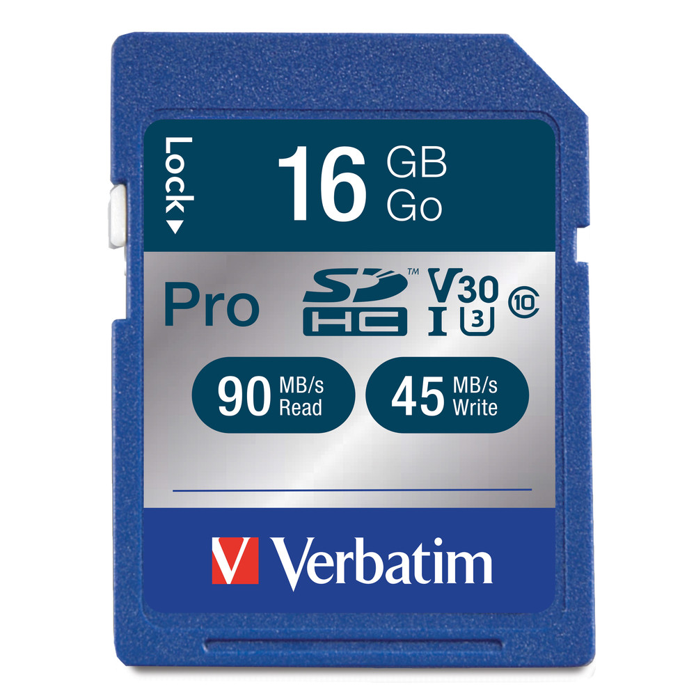 16GB Pro 600X SDHC Memory Card, UHS-I V30 U3 Class 10: Pro SDHC 