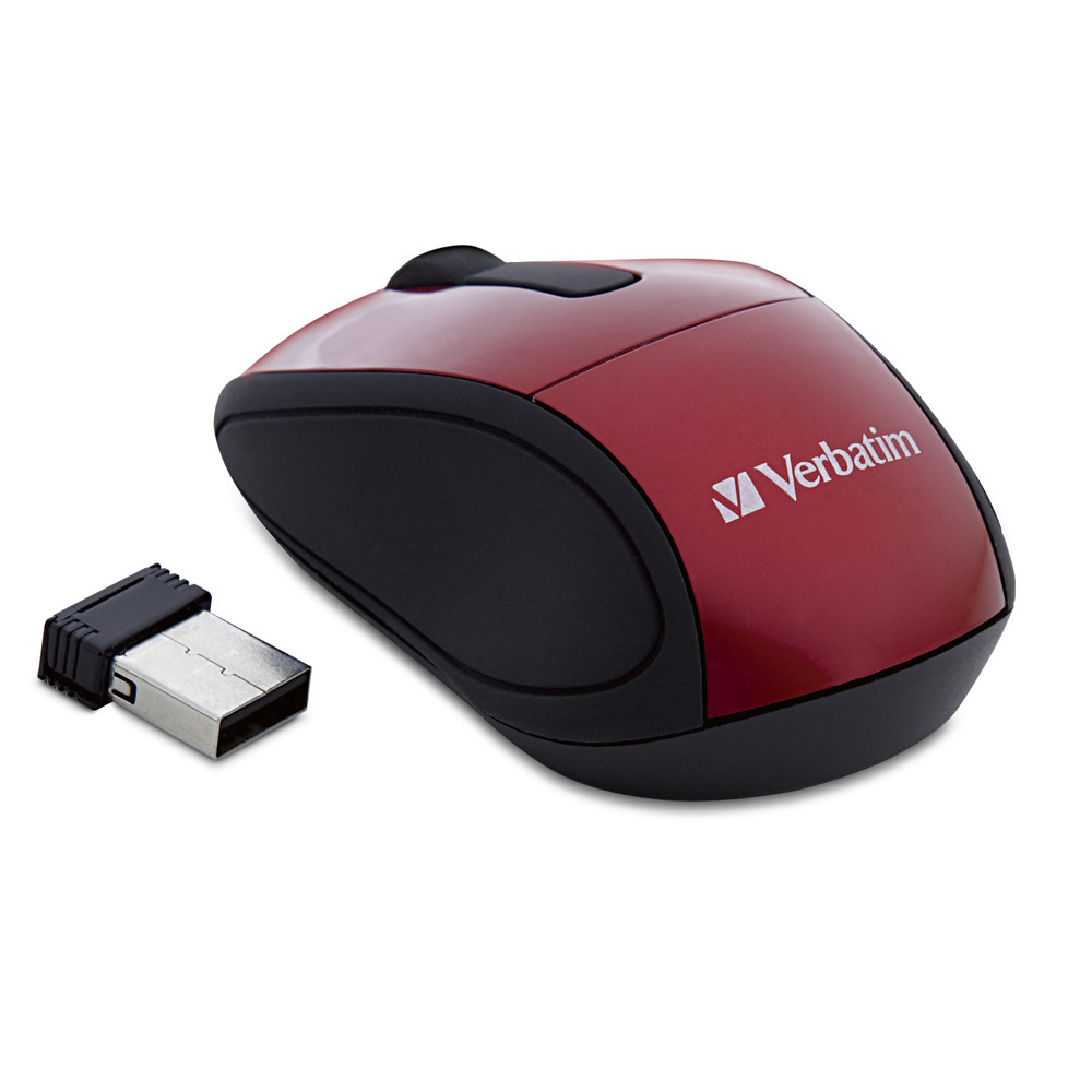Wireless Mini Travel Optical Mouse - Red: Mice - Accessories 