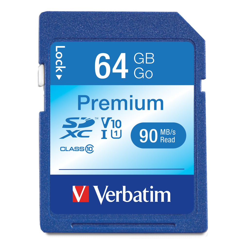 Verbatim 4 Pack Premium 64GB Class 10 SDXC UHS-I Memory Card 098725-806
