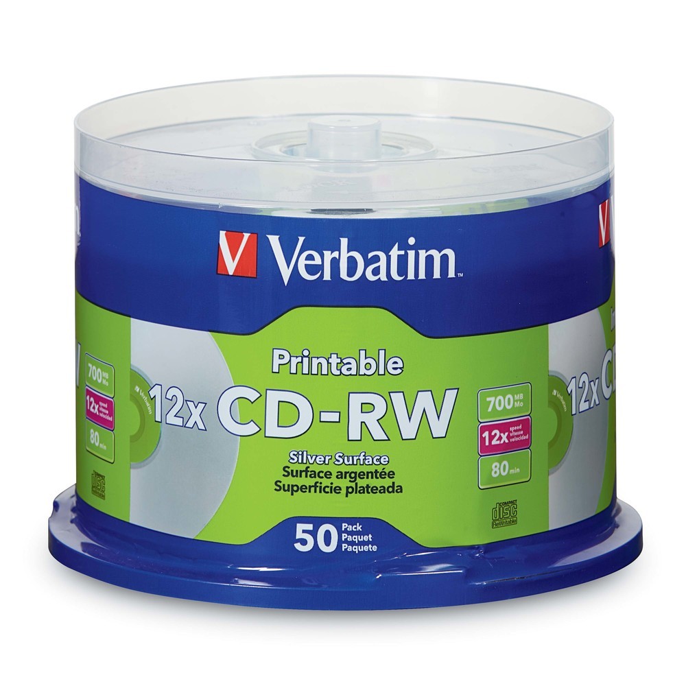 CD-RW 700MB 12X DataLifePlus Silver Inkjet Printable with Branded